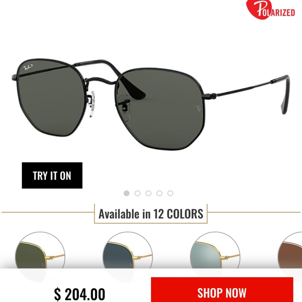 Ray ban hexagonal matte black sunglasses